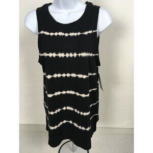 Time And True Womens Tank Top Size S 4 6 Black White Tie Dye Pattern New w Tags